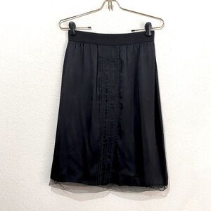 90s Vintage Rozae Nichols Silk Slip Tulle Skirt